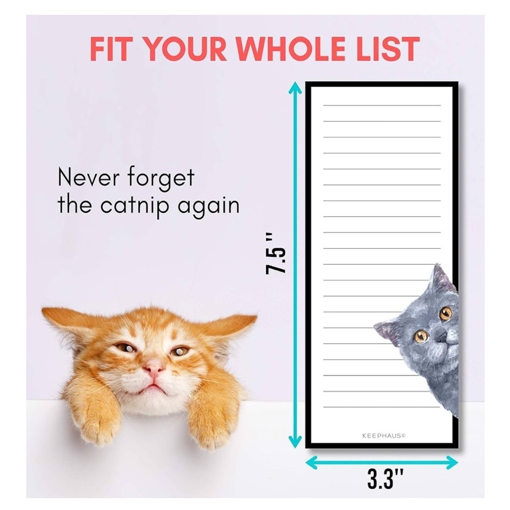 Cute Cat Design Magnetic Notepad Set - 3 Pack - Picture 2 of 7